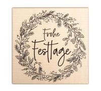 Rayher Sello Navidad 'Frohe Festtage', 7x7 cm, estampar manualidades, 29267000