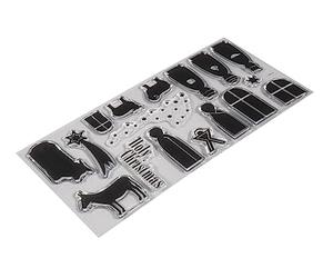 Rayher Sellos silicona 17 figuras Belén Navidad, 1 lámina 97x205 mm, decoración navideña, 50277000