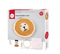 Rayher Set bordado 'León', con aguja mágica, accesorios y bastidor, 21 cm ø, 43003000