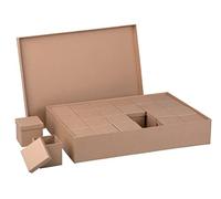 Rayher Set caja papel maché, incluye 24 cajitas 6x6x6 cm, para manualidades y regalos, 67386000