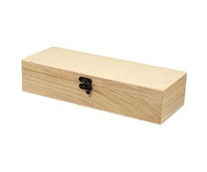 Rayher Set de Cuatro Cajas de Almacenamiento de Madera, Contenedores Decorativos, Caja DIY para Recuerdos, Joyero, Madera Natural, 32x12x7cm, 62299000