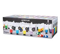 Rayher Set de pinturas acrílicas, 36 colores en básico, con purpurina, metálico y neón, 35045999