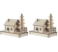 Rayher Set maqueta casa madera, con base, 17,5x9,4x14 cm, 30 piezas, 46299000 (Paquete de 2)