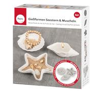 Rayher Set molde silicona estrella de mar+Conch, Cuenco decorativo, 3 piezas, gris, 36187000