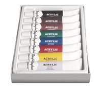 Rayher Set pinturas acrílicas, 8 colores, tubos 12 ml, para pintar cuadros y manualidades, 38924000