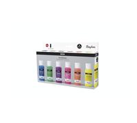 Rayher Set pinturas neón brillantes, 6 tonos, 60 ml/ud, para manualidades, 35060000