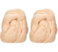 Rayher Vellón de lana peinada, color piel neutro, 100% lana de oveja, 50 g, 5360083 (Paquete de 2)