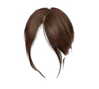 Rayita media flequillo, pelo sintético flequillo postizo para raya media y lateral | Accesorio de refuerzo de volumen, aspecto natural, transpirable, peluca para mujer, viajes, ocio