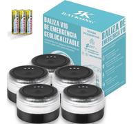 RAYKONG Baliza V16 Geolocalización DGT 3.0 | 2ª Generacion con indicadores LED | Luz Emergencia Coche - Moto Homologado por DGT | SIM y Datos Pagados hasta 2038 | 5 Unidades