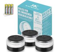 RAYKONG Baliza V16 Geolocalización DGT 3.0 | 2ª Generacion con indicadores LED | Luz Emergencia Coche - Moto Homologado por DGT | SIM y Datos Pagados hasta 2038 | 3 Unidades