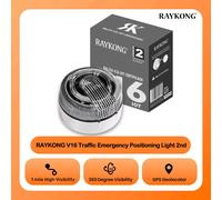 RAYKONG V16 Luz localizadora de emergencia de tráfico de segunda generación DGT 3.0 Geolocación GPS con 1 luz LED Datos SIM y Parido hasta 2038