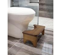 RayLove Taburete de Inodoro de Madera de bambú para Adultos con Almohadilla Antideslizante (Marrón Oscuro)