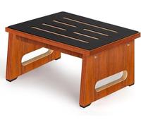 RayLove Un Taburetes de Madera para Adultos y Ancianos, con Almohadillas de Goma Antideslizantes, para Interiores y Exteriores, 450 Libras, Cocina, Mesita de Noche etc (Nogal, 22CM)
