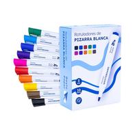 Raylu Paper 10 Rotuladores Surtidos para Pizarra Blanca, Rotulador para Pizarra de Punta Redonda de 3mm de Borrado en Seco, No Tóxicos, para Pizarra Blanca y Pizarra Magnética (Surtido, 10ud)