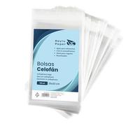 Raylu Paper® - 100 Bolsas de Celofán Transparentes con Cierre Autoadhesivo, Bolsitas de Plástico para Regalos de Cumpleaños Fiestas Boda Comuniones Navidad, Bolsas de Celofán para Chuches. (25x35 cm)