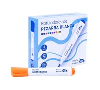 Raylu Paper 12 Rotuladores Naranjas para Pizarra Blanca, Rotulador para Pizarra de Punta Redonda de 3mm de Borrado en Seco, No Tóxicos, para Pizarra Blanca y Pizarra Magnética (Naranja, 12ud)