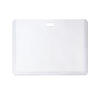 RAYLU PAPER - 50 Fundas para tarjetas de identificación de plástico rígido, Tarjetero Transparente, Funda protectora para tarjetas resistente al agua (64x111)