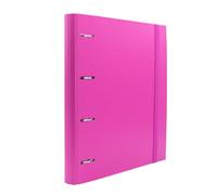 Raylu Paper® - Archivador 4 anillas con 6 separadores de colores y recambios de 100 hojas A4 de 90 gr con cuadrículas 4x4mm, carpeta con 4 anillas de 30 mm. sistema rado, lomo de 60mm. (Rosa Oscuro)