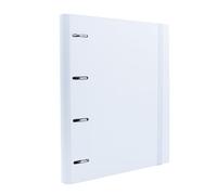 Raylu Paper® - Archivador 4 anillas con 5 separadores de colores y recambios de 100 hojas A4 de 90 gr con cuadrículas 4x4mm, carpeta con 4 anillas de 30 mm. sistema rado, lomo de 60mm. (Blanco)