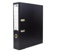 Raylu Paper - Archivador con Anillas, Carpeta Archivadora de Lomo Ancho 75 mm, Archivadores para Oficina de 2 Anillas con Palanca de Apertura Suave y Tarjetero Personalizable (Negro, A4)