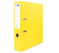 Raylu Paper - Archivador con Anillas, Carpeta Archivadora de Lomo Ancho 75 mm, Archivadores para Oficina de 2 Anillas con Palanca de Apertura Suave y Tarjetero Personalizable (Amarillo, Folio)