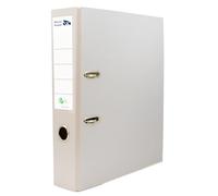 Raylu Paper - Archivador con Anillas, Carpeta Archivadora de Lomo Ancho 75 mm, Archivadores para Oficina de 2 Anillas con Palanca de Apertura Suave y Tarjetero Personalizable (Gris, A4)