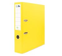 Raylu Paper - Archivador con Anillas, Carpeta Archivadora de Lomo Ancho 75 mm, Archivadores para Oficina de 2 Anillas con Palanca de Apertura Suave y Tarjetero Personalizable (Amarillo, A4)