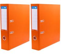 Raylu Paper - Archivador con Anillas, Carpeta Archivadora de Lomo Ancho 75 mm, Archivadores para Oficina de 2 Anillas con Palanca de Apertura Suave y Tarjetero Personalizable (Naranja, Folio)