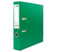 Raylu Paper - Archivador con Anillas, Carpeta Archivadora de Lomo Ancho 75 mm, Archivadores para Oficina de 2 Anillas con Palanca de Apertura Suave y Tarjetero Personalizable. (A4, Verde)