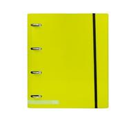 Raylu Paper - Archivador de 4 Anillas con Recambio A4 de 100 Hojas 5x5mm y 6 Separadores de Colores, Carpesano con Cierre de Goma Elástica (Verde)