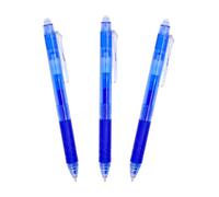 RAYLU PAPER® - Bolígrafo Borrable Retráctil, Tinta De Gel, Punta de 1 mm y trazo de 0,7 mm. (3 Azules)