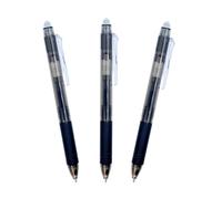 RAYLU PAPER® - Bolígrafo Borrable Retráctil, Tinta De Gel, Punta de 1 mm y trazo de 0,7 mm. (3 Negros)