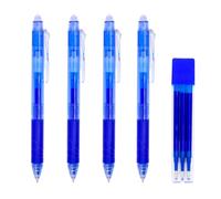 RAYLU PAPER® - Bolígrafo Borrable Retráctil, Tinta De Gel, Punta de 1 mm y trazo de 0,7 mm. (4 Azules + Recambios)
