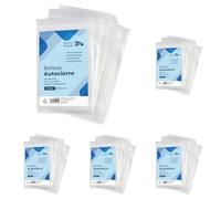 RAYLU PAPER - Bolsas Auto Cierre Zip, Pack de 100 Bolsas de Plástico Transparente Reutilizables, usos Múltiples, Hecho en Europa (8 x 12) (Paquete de 5)