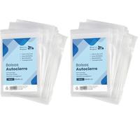 RAYLU PAPER - Bolsas Auto Cierre Zip, Pack de 100 Bolsas de Plástico Transparente Reutilizables, usos Múltiples, Hecho en Europa (30 x 40) (Paquete de 2)