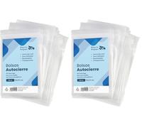 RAYLU PAPER - Bolsas Auto Cierre Zip, Pack de 100 Bolsas de Plástico Transparente Reutilizables, usos Múltiples, Hecho en Europa (10 x 15) (Paquete de 2)