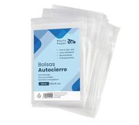 RAYLU PAPER - Bolsas Auto Cierre Zip, Pack de 100 Bolsas de Plástico Transparente Reutilizables, usos Múltiples, Hecho en Europa (10 x 15)