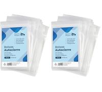 RAYLU PAPER - Bolsas Auto Cierre Zip, Pack de 100 Bolsas de Plástico Transparente Reutilizables, usos Múltiples, Hecho en Europa (7 x 10) (Paquete de 2)