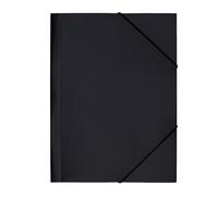 Raylu Paper Carpeta A4 con Gomas Elásticas y Solapas, Carpeta de Plástico Resistente y 100% Reciclable con Cierre Elástico para Documentos, Oficina, Escuela y Organización (A4, Negro)