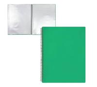 RAYLU PAPER - Carpeta Clasificadora con Fundas Transparentes A4 de Plástico y Tapa de Polipropileno Opaco Resistente, Carpeta para Documentos con Fundas para Uso Escolar y Oficina (40 Fundas, Verde)