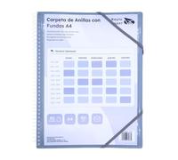 Raylu Paper - Carpeta Clasificadora con Fundas Transparentes A4 y Anillas, Carpeta con Fundas Transparentes de 90 Micras, Sobre con Cierre y Tapa Personalizable para Organización (30 Fundas, Humo)