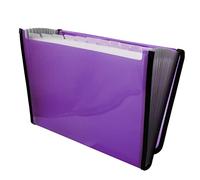 Raylu Paper® - Carpeta clasificadora de documentos tipo acordeón con 12 compartimentos, archivador de plástico para oficina con separadores y bordes reforzados (Violeta)