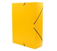 Raylu Paper - Carpeta de Proyectos Mate de tamaño A4 con lomo de 3 cm, carpeta de cartón resistente y cierre con gomas para proyectos escolares u oficina (Amarillo, Lomo de 9 cm)