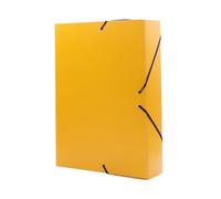 Raylu Paper - Carpeta de Proyectos Mate de tamaño A4 con lomo de 5 cm, carpeta de cartón resistente y cierre con gomas para proyectos escolares u oficina, Archivador tamaño 34 x 24 cm (Amarillo)