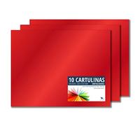 Raylu Paper® - Cartulinas 50x65cm, 25 Unidades, 180g/m². Cartulinas 50 x 65 cm de colores ideales para manualidades, oficina, dibujo, papiroflexia (Rojo Metalizado)