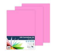 Raylu Paper - Cartulinas A4 100 unidades, 180gr 210 x 297 mm, Ideal para encuadernación, trabajos de oficina, dibujo, manualidades. aptas para uso escolar. (Fucsia)
