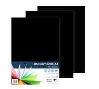 Raylu Paper - Cartulinas A4 100 unidades, 180gr 210 x 297 mm, Ideal para encuadernación, trabajos de oficina, dibujo, manualidades. aptas para uso escolar. (Negro)