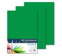 Raylu Paper - Cartulinas A4 100 unidades, 180gr 210 x 297 mm, Ideal para encuadernación, trabajos de oficina, dibujo, manualidades. aptas para uso escolar. (Verde Billar)