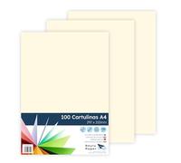 Raylu Paper - Cartulinas A4 100 unidades, 180gr 210 x 297 mm, Ideal para encuadernación, trabajos de oficina, dibujo, manualidades. aptas para uso escolar. (Crema)