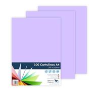 Raylu Paper - Cartulinas A4 100 unidades, 180gr 210 x 297 mm, Ideal para encuadernación, trabajos de oficina, dibujo, manualidades. aptas para uso escolar. (Lila)